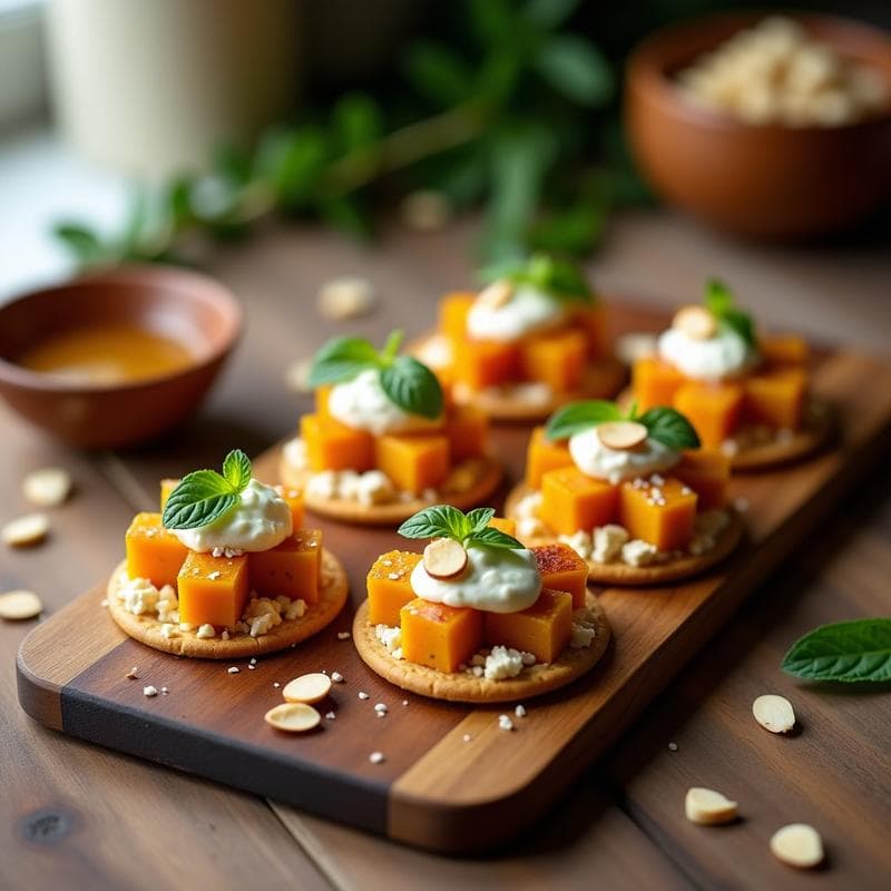 Tartaletas de Calabaza Butternut y Queso Feta: Entrante Griego Sin Horno y Sin Gluten