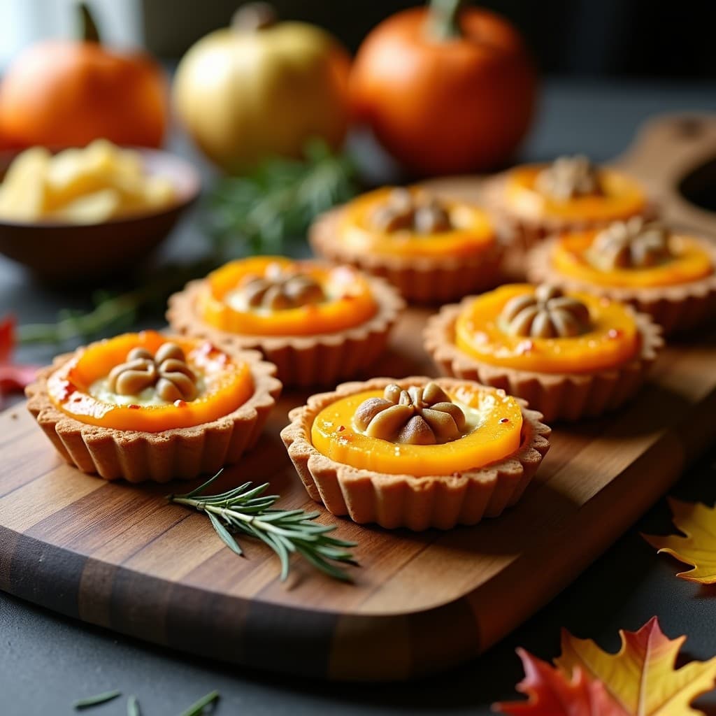 Tartaletas de Calabaza Kabocha y Queso de Castañas: Entrante Otoñal Vegano en Airfryer