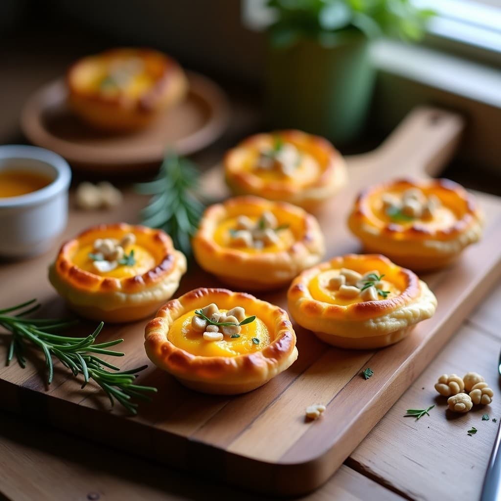 Tartaletas de Calabaza y Queso de Oveja con Miel de Romero: Aperitivo Otoñal en Horno