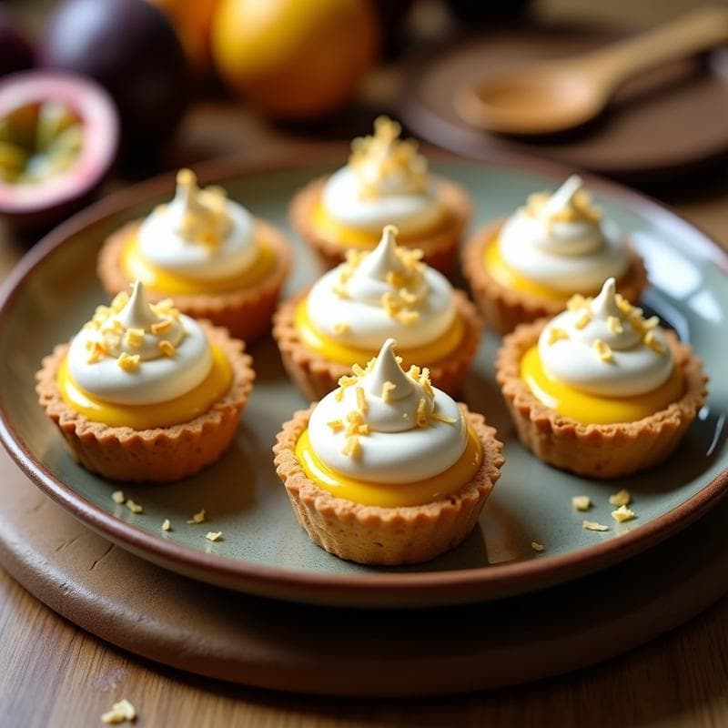 Tartaletas de Base de Caña de Azúcar con Crema de Maracuyá y Merengue Vegano: Postre Brasileño Sin Azúcar