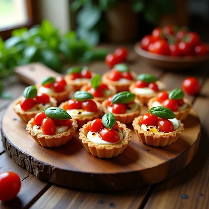 Tartaletas Caprese de Tomate y Albahaca: Receta en Horno Crujiente y Fresca