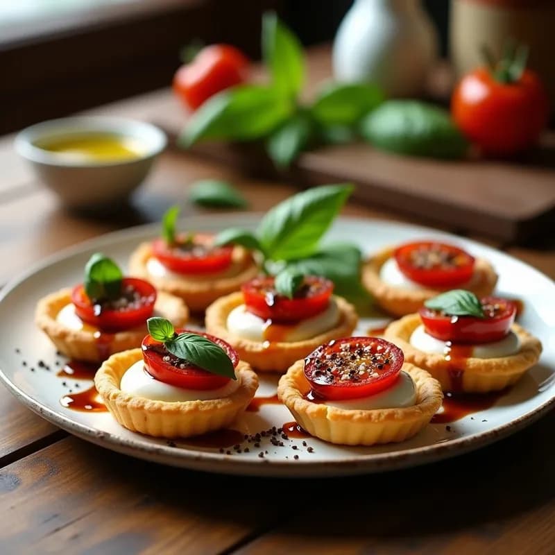 Tartaletas Caprese con Tomate Seco y Albahaca: Receta Gourmet en 20 Minutos