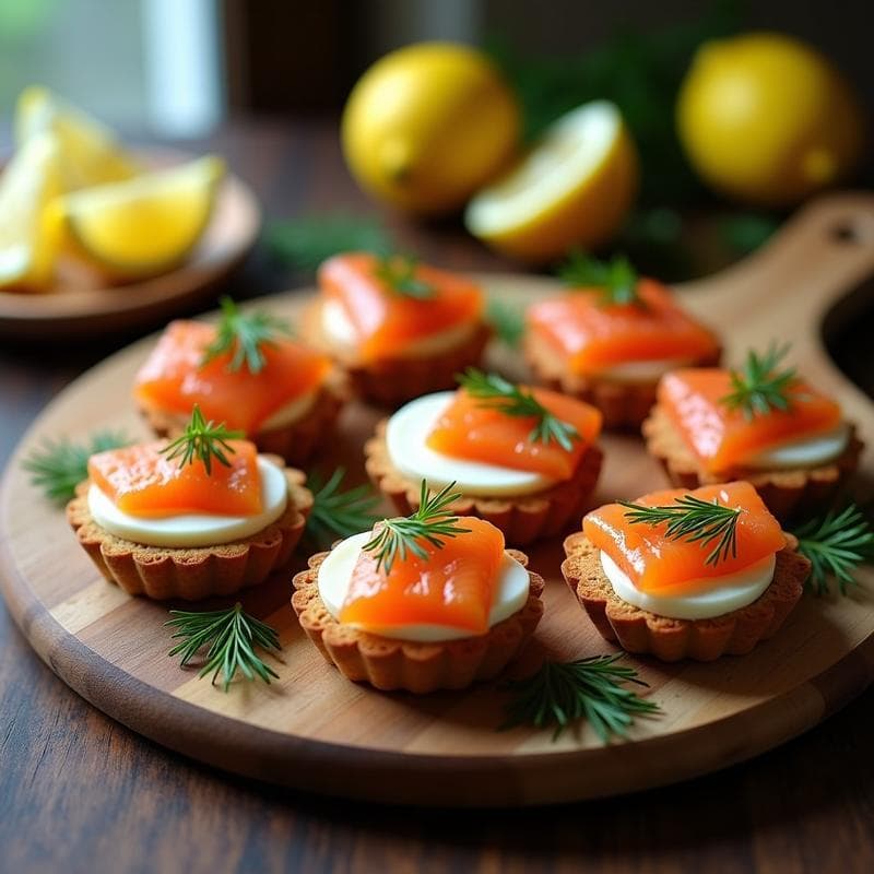 Tartaletas de Pan de Centeno y Salmón en Escabeche: Entrante Escandinavo Sin Gluten
