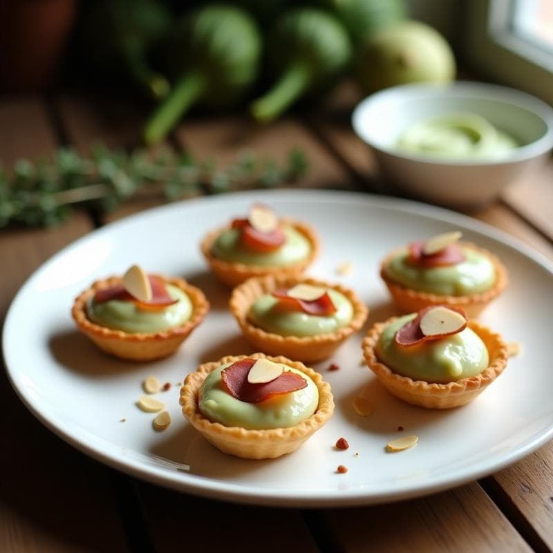 Tartaletas de Cevada con Crema de Alcachofas y Jamón Serrano: Receta Española en Airfryer