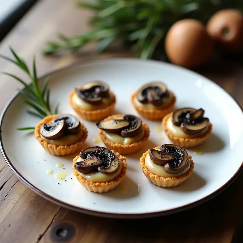Tartaletas de champiñones portobello y trufa negra con puré de castañas: Entrante Francés Vegano en Thermomix