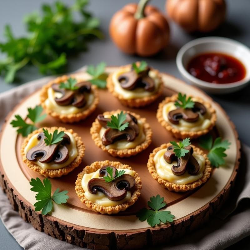 Tartaletas de Champiñones y Queso de Almendras: Aperitivo Gourmet Sin Lactosa