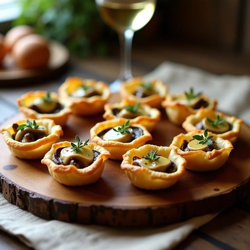 Tartaletas de Champiñones y Queso Brie: Aperitivo Francés Crujiente en 20 Minutos