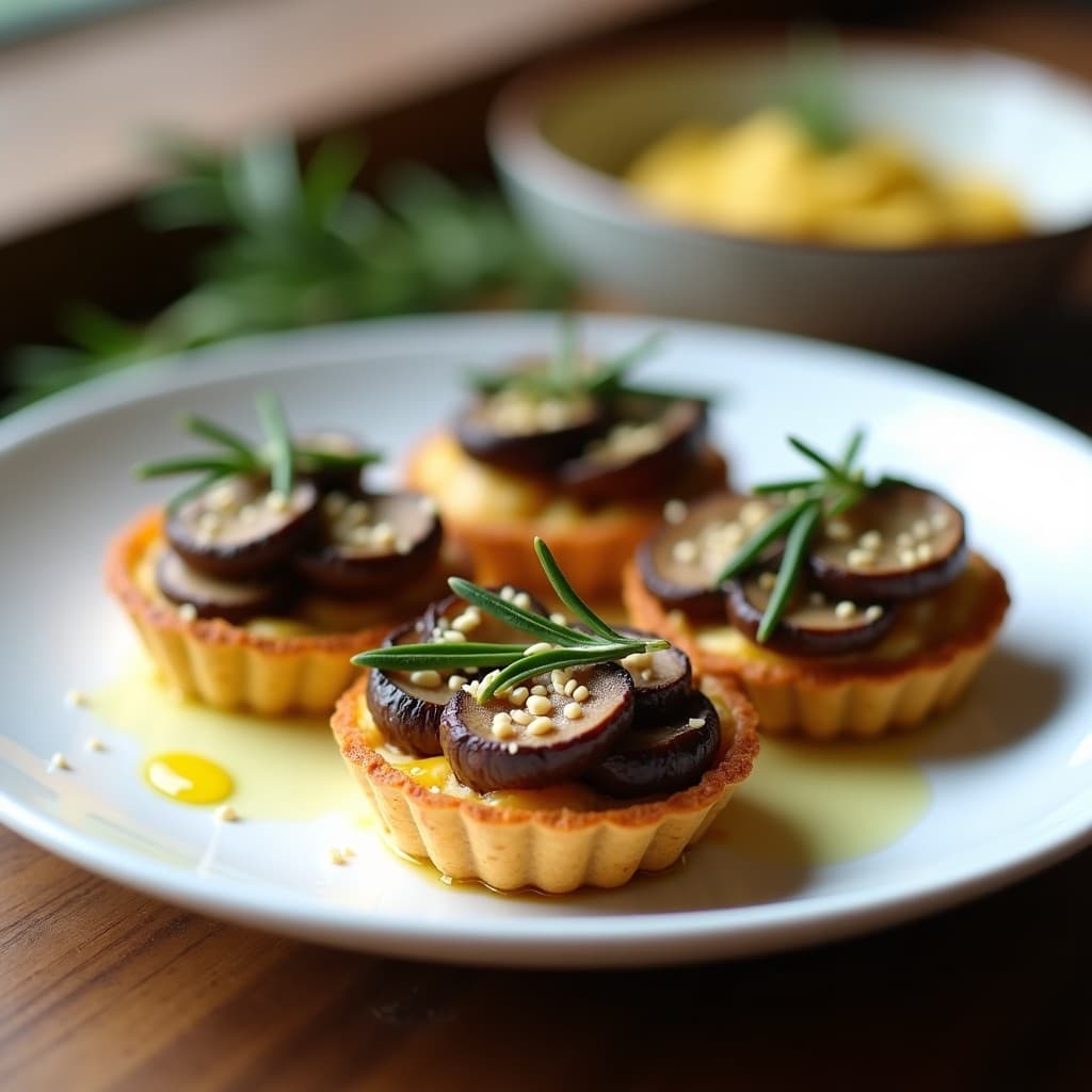 Tartaletas de Champiñones Portobello y Romero: Aperitivo Vegano Sin Gluten en Airfryer