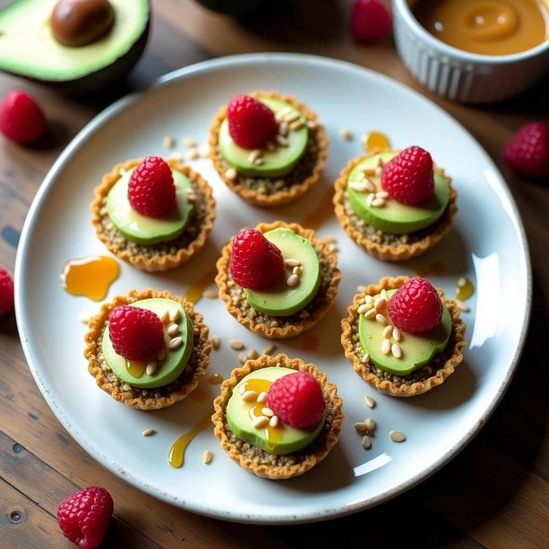 Tartaletas de Base de Semillas de Chía y Relleno de Aguacate y Cacahuete: Postre Crudivegano en 15 Minutos