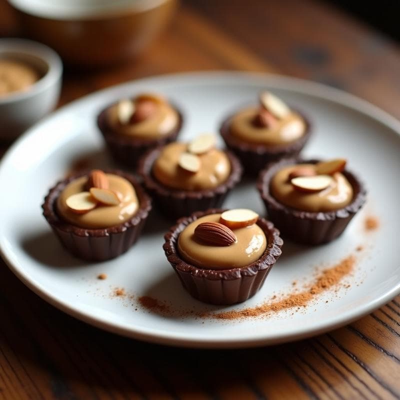 Tartaletas de Chocolate 100% y Crema de Cacahuete: Postre Keto Sin Azúcar en Airfryer