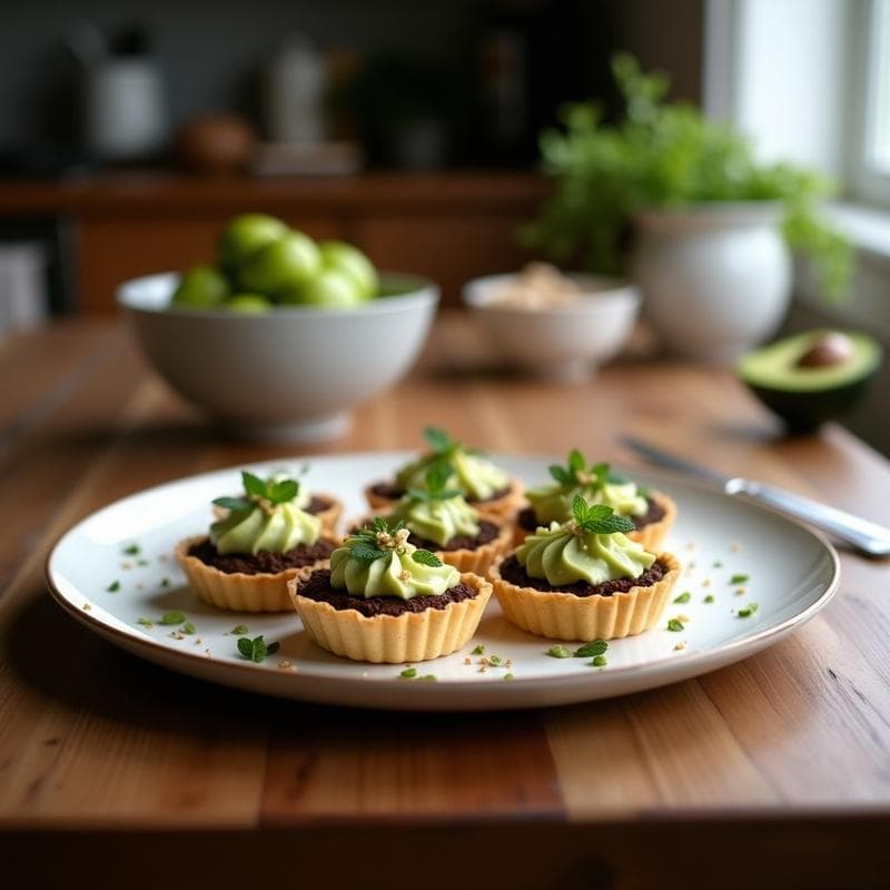 Tartaletas de Chocolate y Aguacate con Crema de Frambuesa: Postre Vegano y Crudivegano