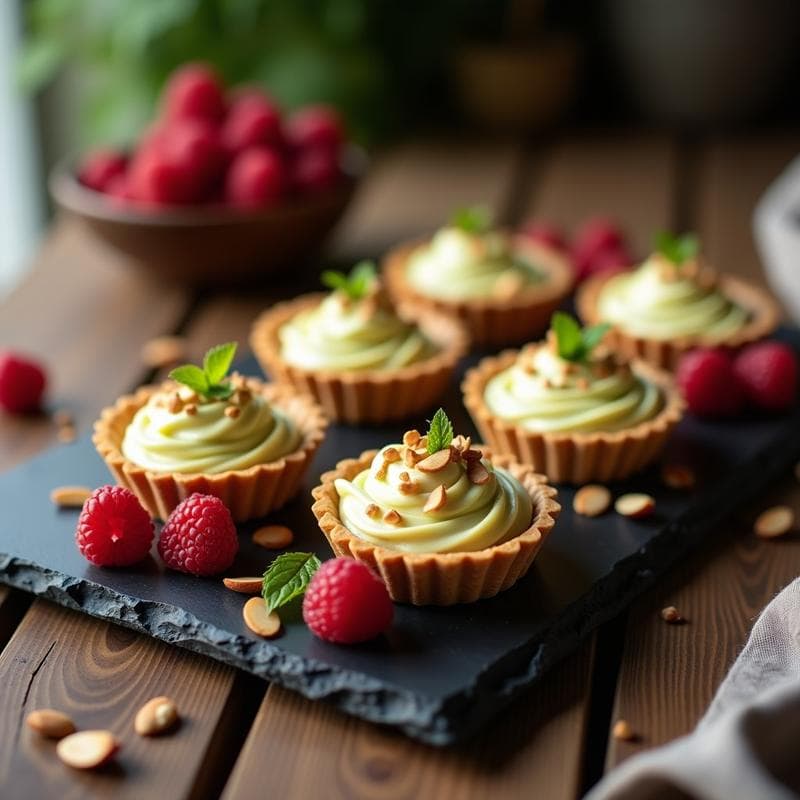 Tartaletas de Chocolate Blanco y Frutos Secos con Toque de Wasabi: Postre Innovador