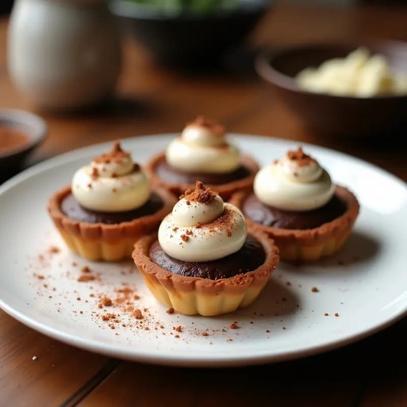 Tartaletas de Chocolate Rellenas de Crema de Avellanas y Topping de Cerezas: el Postre más Adictivo