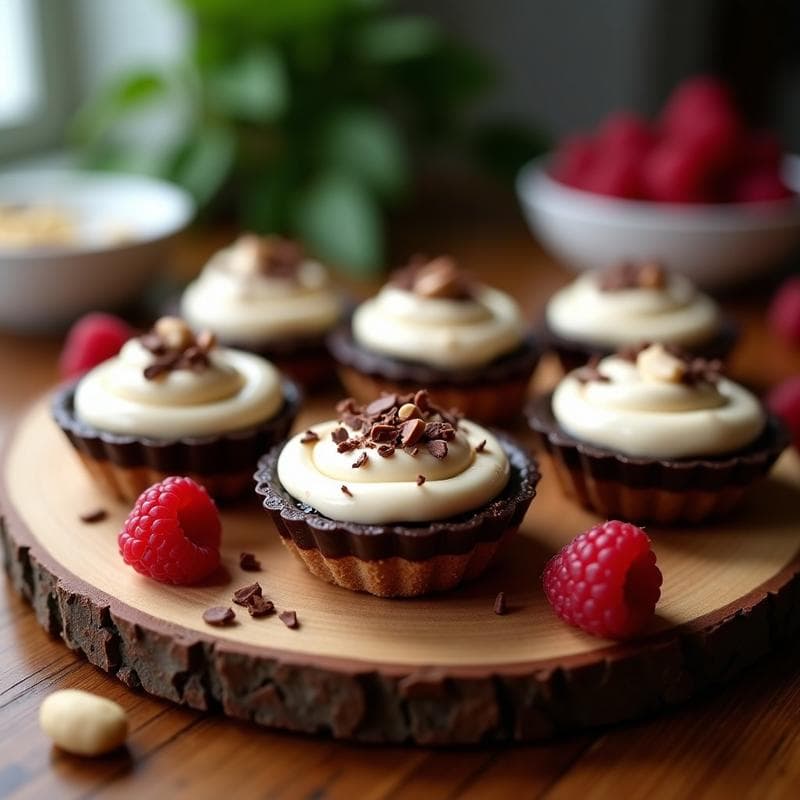 Tartaletas de Chocolate Negro y Crema de Anacardos: Postre Vegano Sin Horno en 15 Minutos
