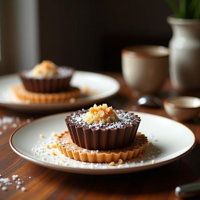 Tartaletas de Chocolate 100% y Sal de Himalaya: Postre Sin Azúcar y Vegano para Diabéticos