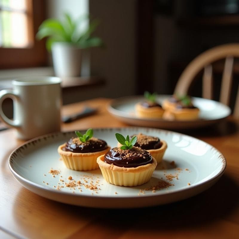 Tartaletas de Chocolate y Salvia: Postre Keto con Base de Almendra y Toque Herbáceo