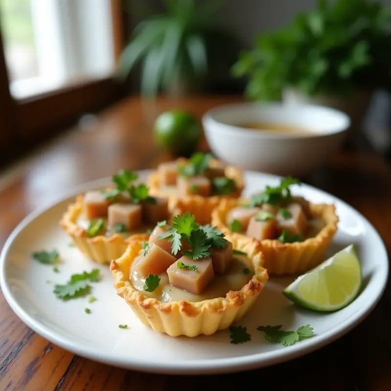 Tartaletas de Harina de Coco y Atún: Aperitivo Keto con Toque de Lima y Cilantro en 10 Minutos