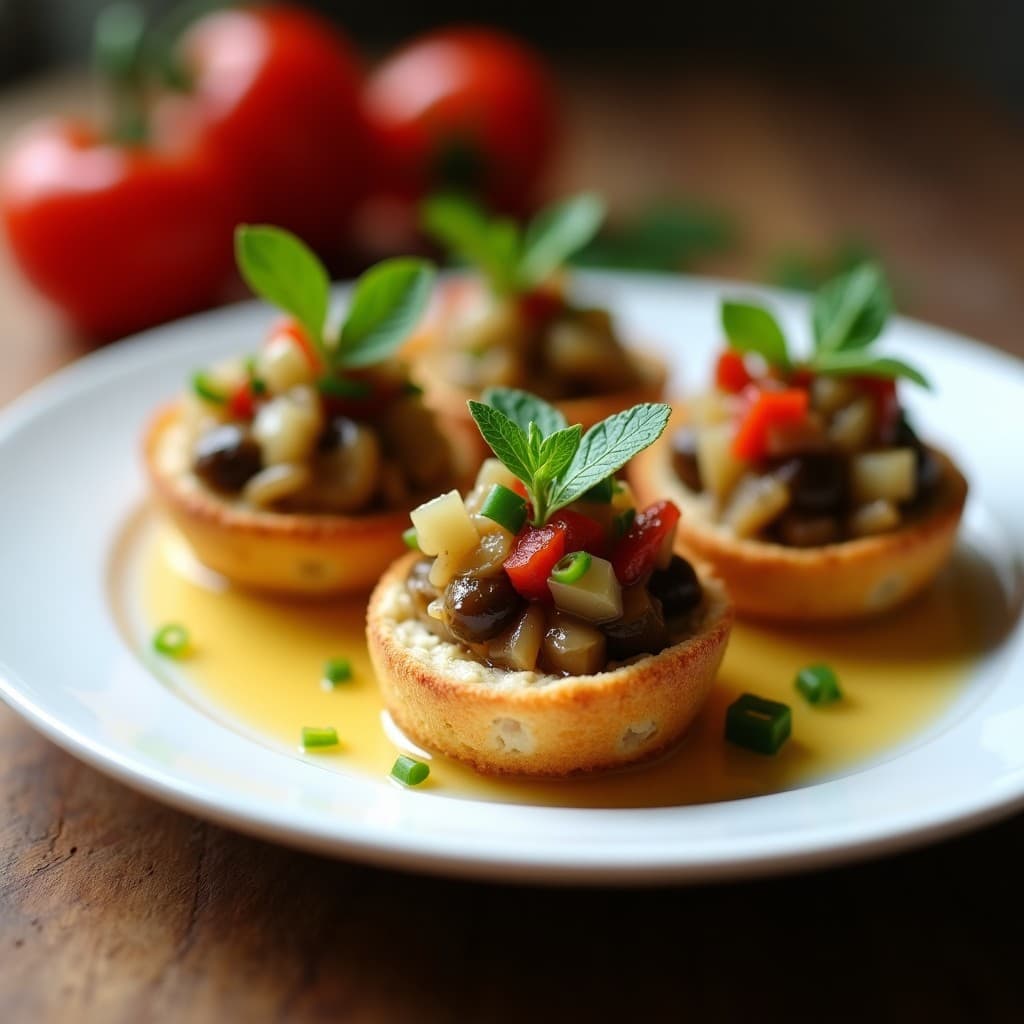 Tartaletas de Base de Coco y Relleno de Ceviche de Champiñones Portobello: Entrante Vegano y Sin Gluten