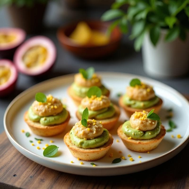 Tartaletas de Base de Coco con Crema de Maracuyá y Aguacate: Postre Brasilero Sin Horno
