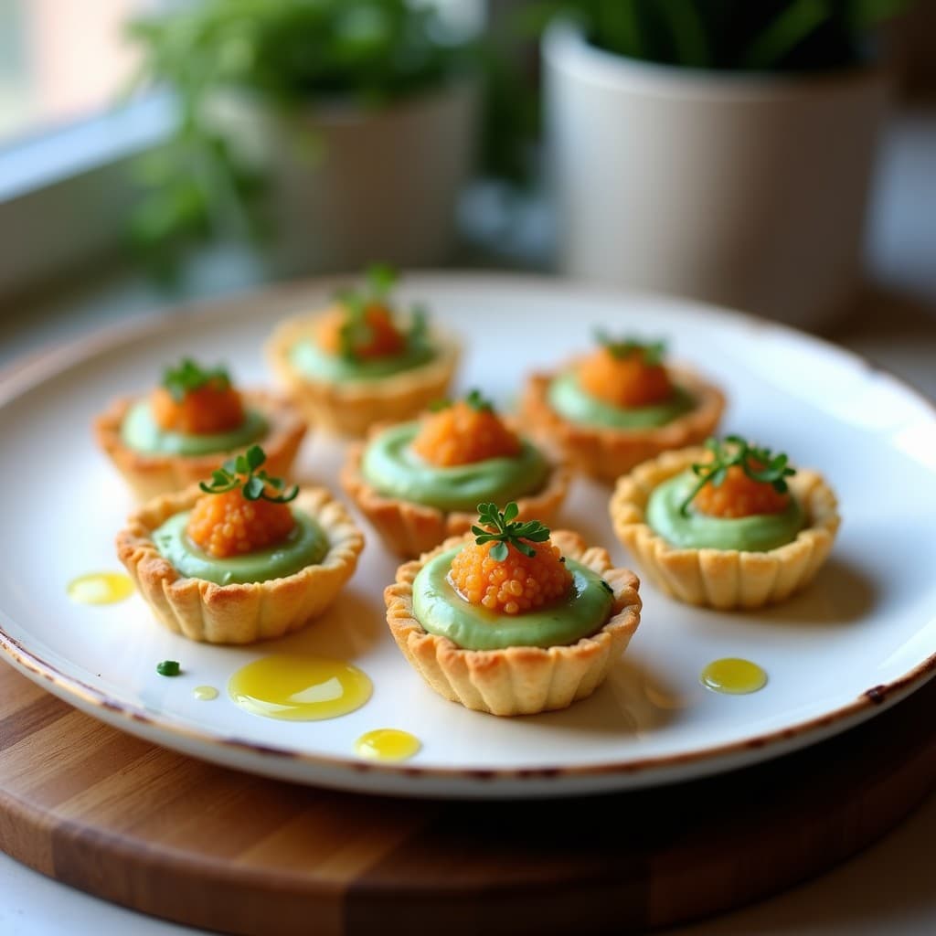 Tartaletas de Base de Coliflor con Crema de Espárragos y Huevas de Trouta: Receta Keto y Elegante