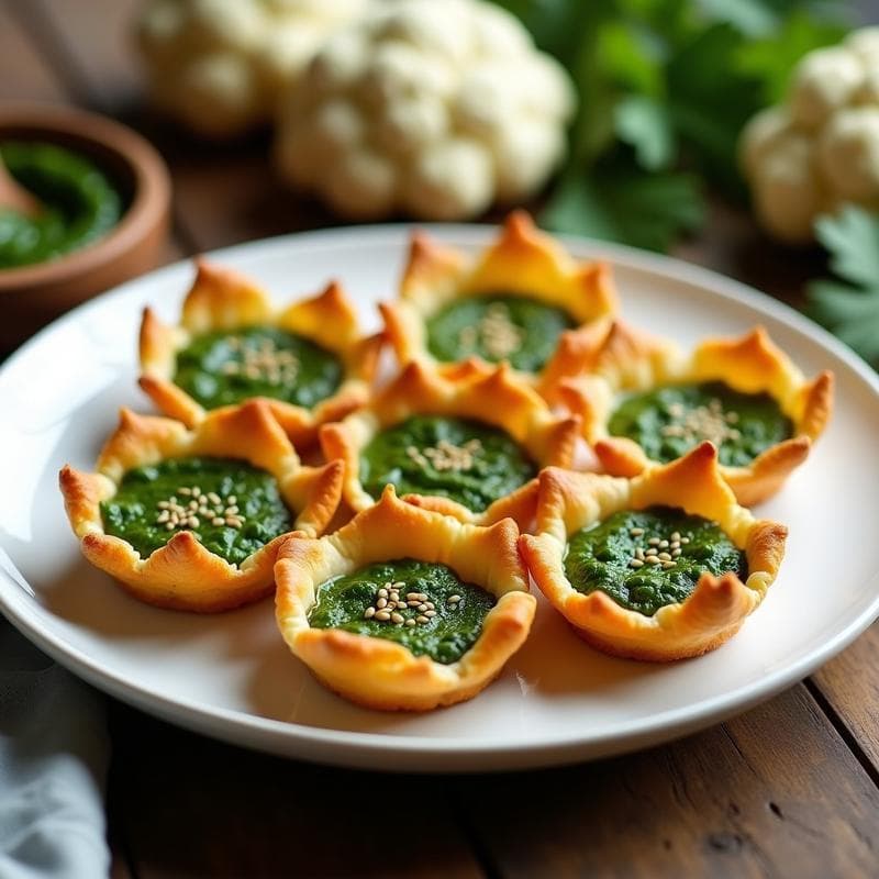 Tartaletas de Coliflor y Pesto de Algas: Aperitivo Vegano Crujiente en Airfryer