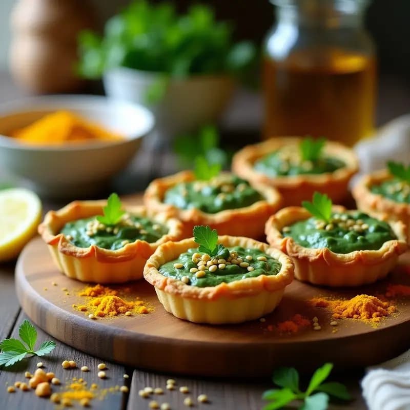 Tartaletas Crujientes de Cúrcuma y Espinacas: Receta Vegana en 20 Minutos con Toque Antiinflamatorio