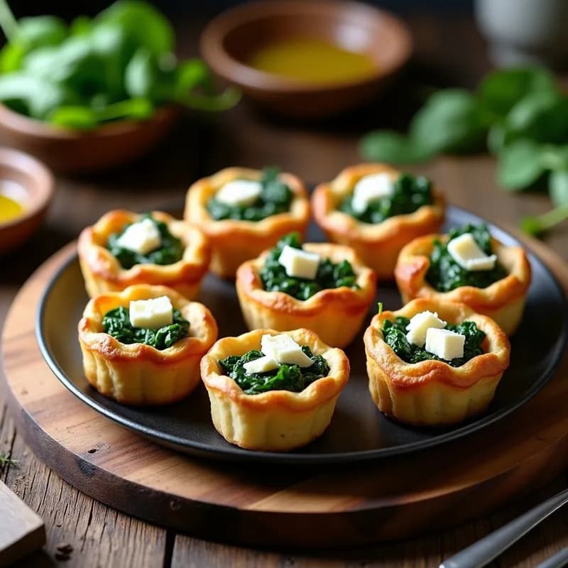 Tartaletas Crujientes de Espinacas y Feta: Receta en Airfryer Sin Gluten en 15 Minutos