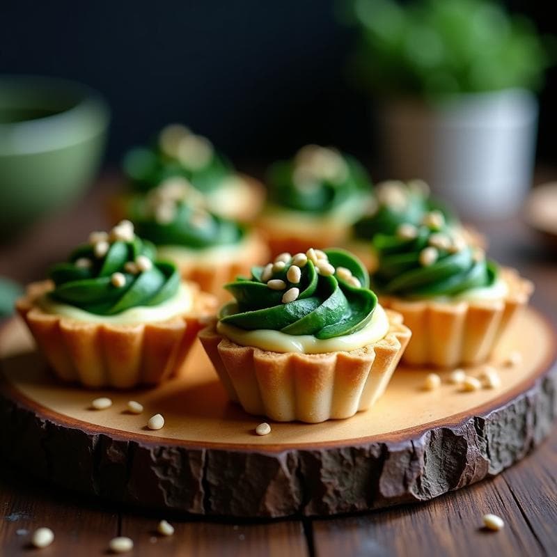 Tartaletas de Crusca de Arroz y Espinaca con Crema de Anacardos: Postre Salado Vegano en Airfryer