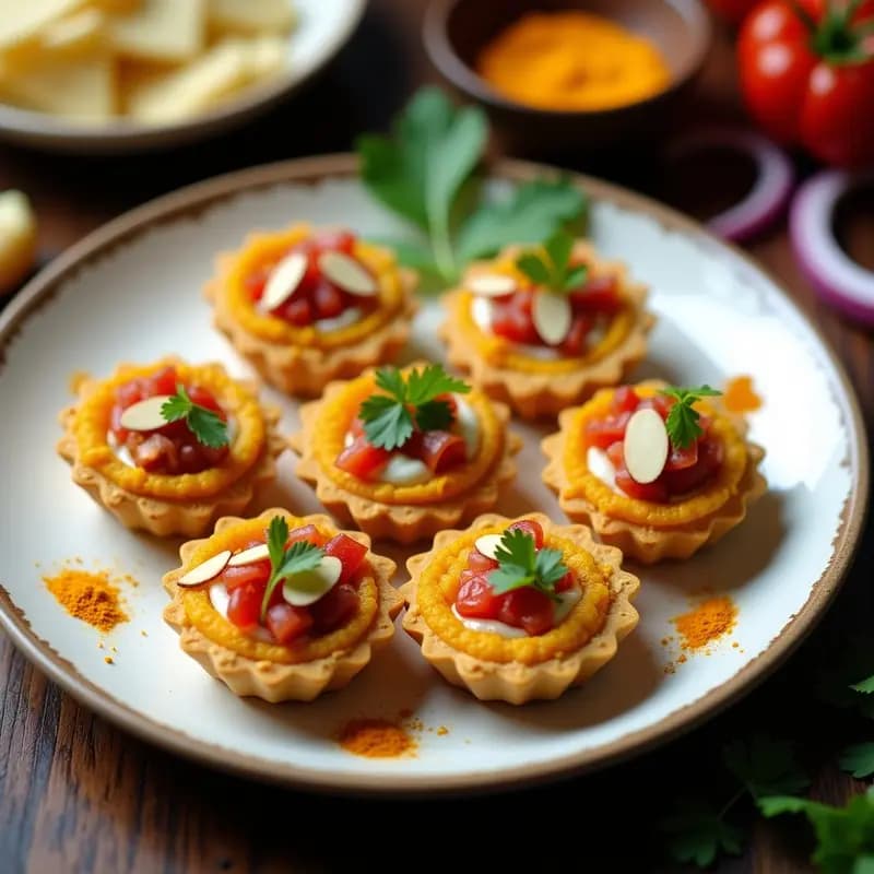 Tartaletas de Curcúma y Garam Masala: Receta India Vegetariana en 30 Minutos con Toque Crujiente