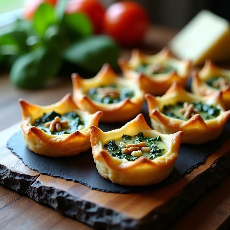 Tartaletas de Espinaca y Gorgonzola en Airfryer: Receta Crujiente y Alta en Hierro en 15 Minutos