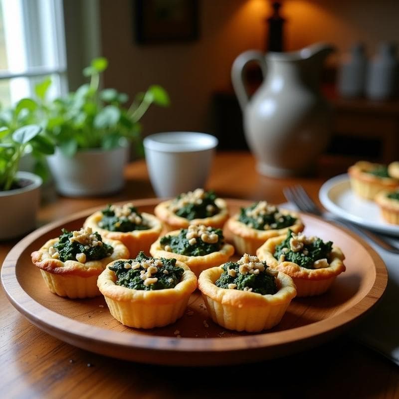 Tartaletas de Espinaca y Hongos Veganas: Receta Sin Horno con Masa de Garbanzos