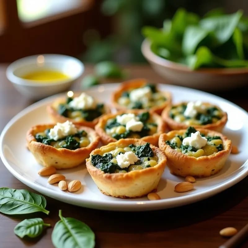 Tartaletas de Espinacas y Queso Feta: Receta Crujiente en Airfryer sin Masa