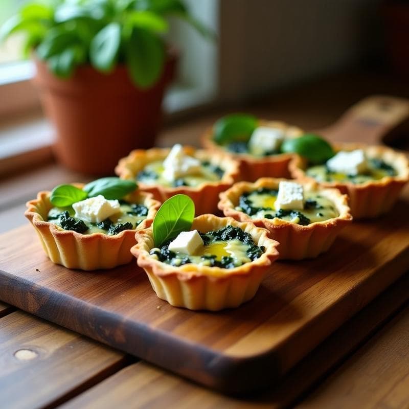 Tartaletas de Espinacas y Feta: Receta en Horno Fácil y Rápida para Impresionar