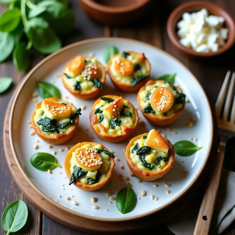 Tartaletas de Espinacas y Feta Sin Masa: Receta Rápida y Sin Gluten para Aperitivos