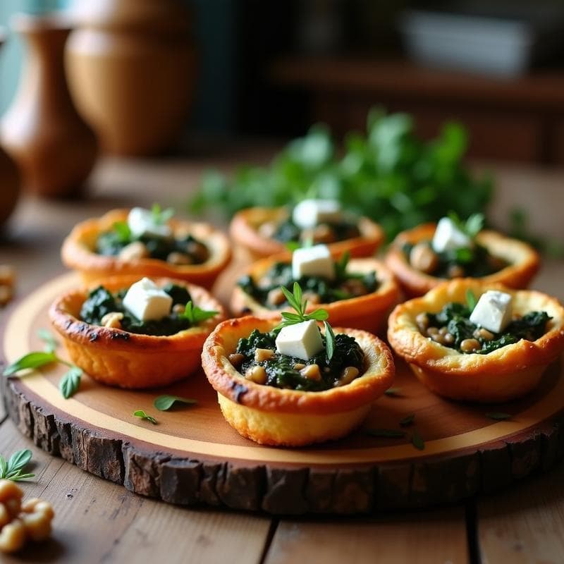 Tartaletas de Espinacas y Hongos Portobello en Airfryer: Receta Crujiente y Sin Harina