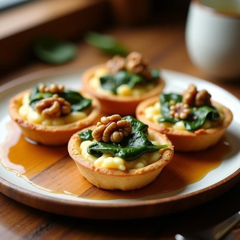 Tartaletas de Espinacas y Queso de Cabra con Miel: Receta Elegante en Molde Individual