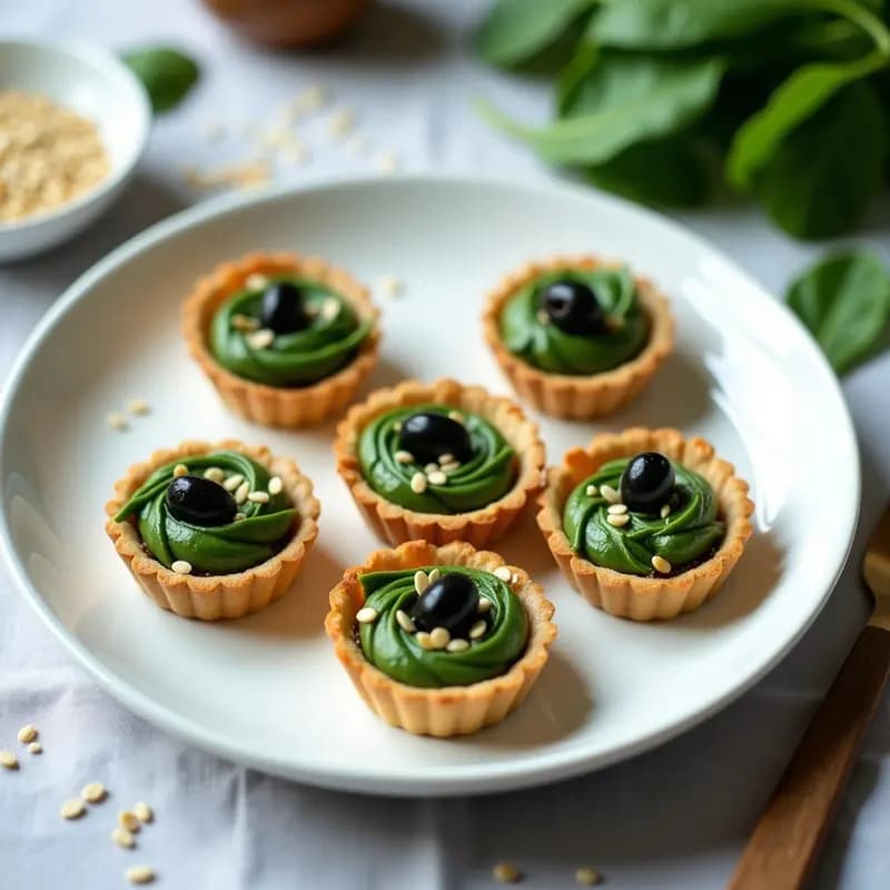 Tartaletas de Espinacas y Tofu Seda: Entrante Francés Keto y Sin Cocción