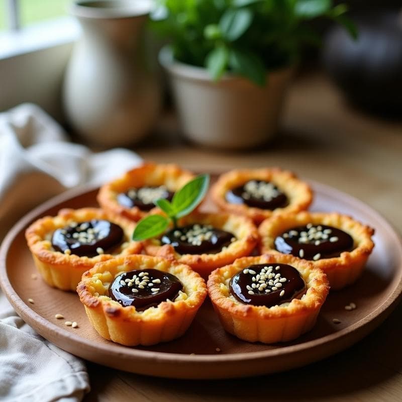 Tartaletas de Garbanzo y Alcachofa: Receta Vegana en Airfryer con Salsa de Ajo Negro