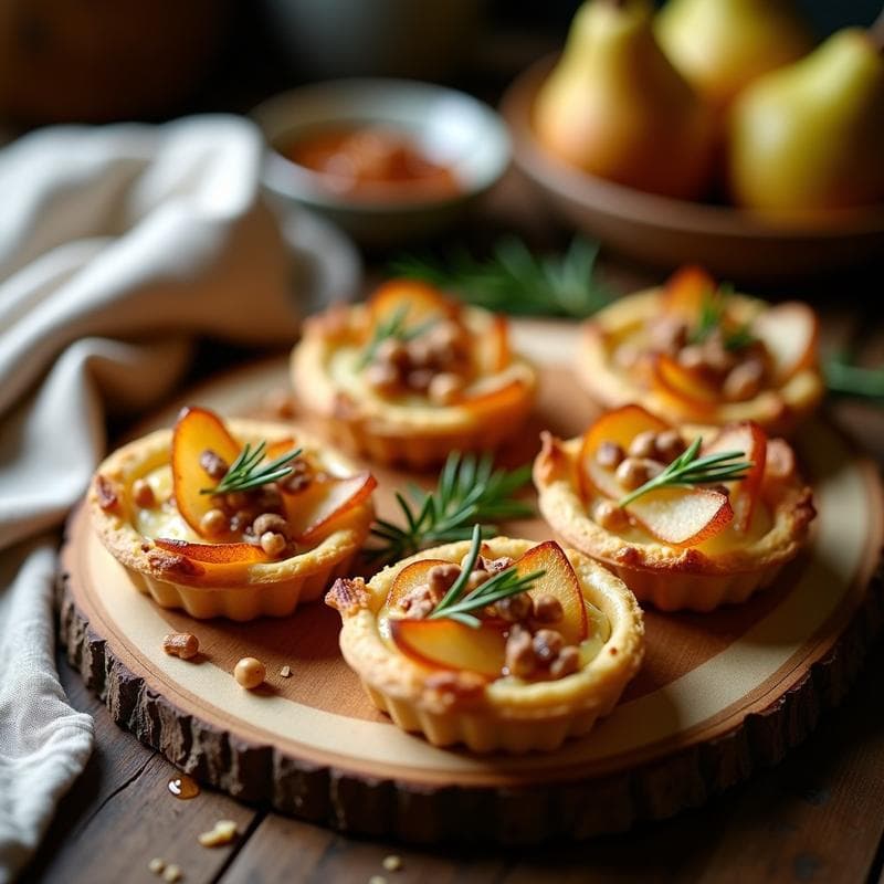 Tartaletas de Gorgonzola y Peras Caramelizadas: Receta Italiana en Airfryer con Miel de Trufa