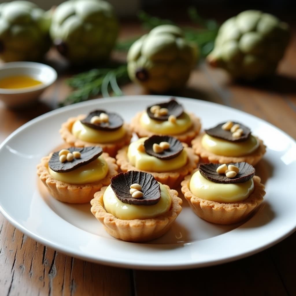 Tartaletas de Harina de Castaño con Crema de Alcachofa y Trufa: Receta Francesa Vegana