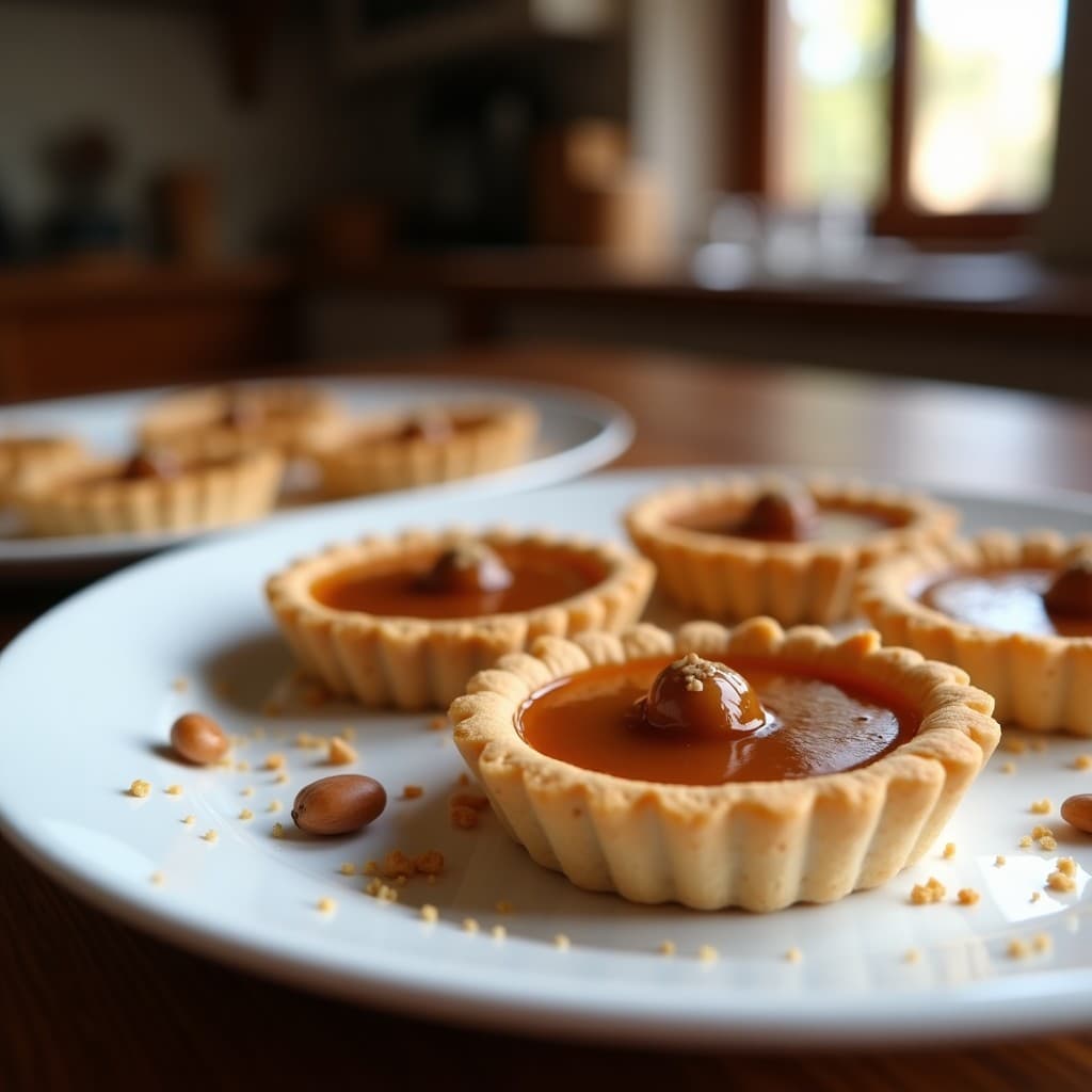 Tartaletas de Harina de Castaño y Praliné de Avellanas: Postre Francés Sin Gluten