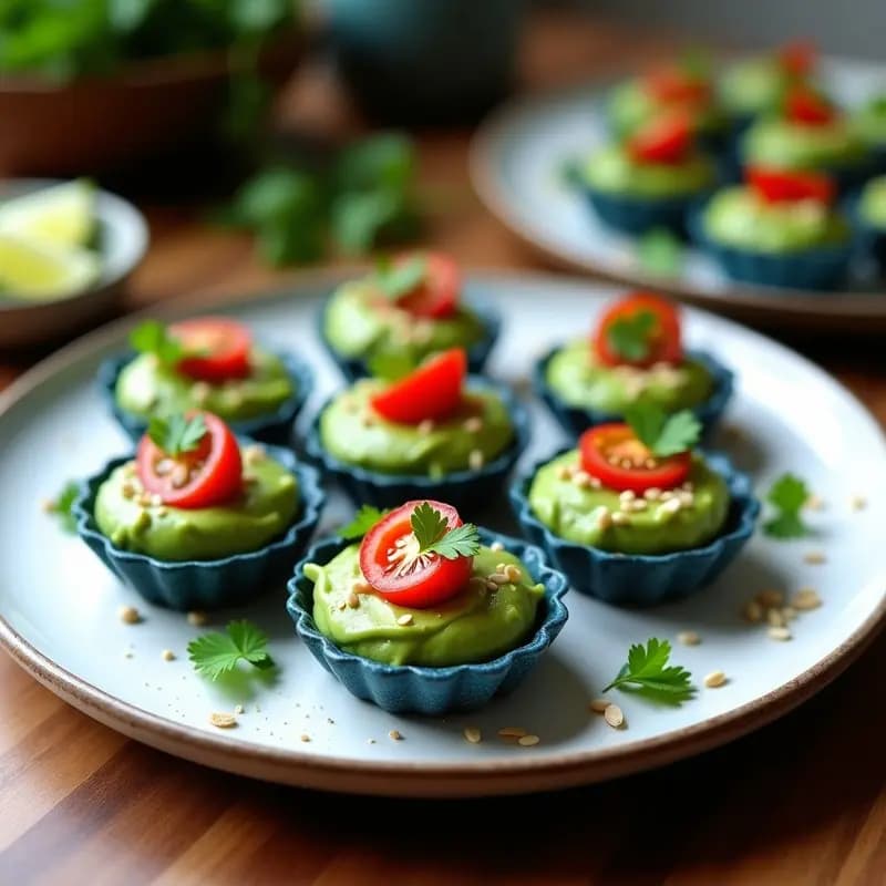 Tartaletas de Harina de Maíz Azul y Crema de Aguacate: Receta Mexicana Sin Gluten y Sin Horno