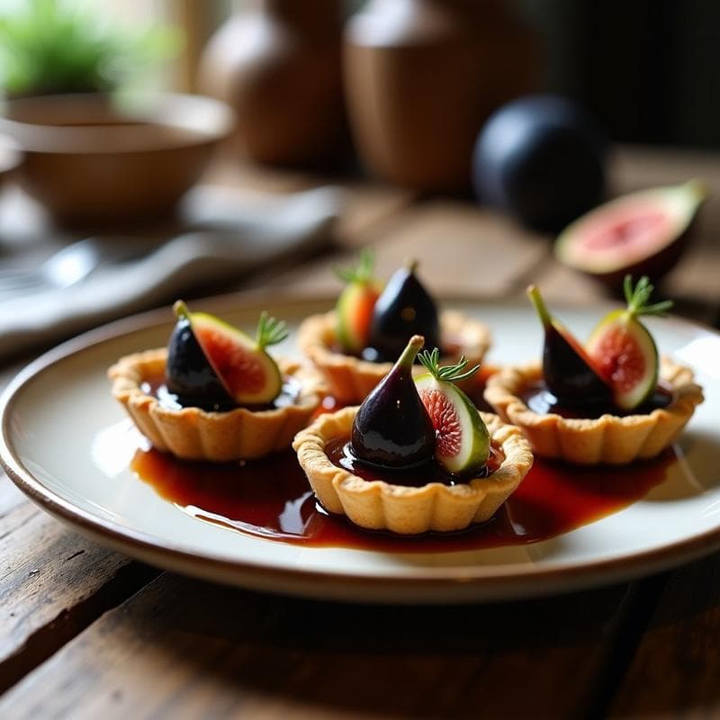 Tartaletas de Higo Negro y Queso de Cabra con Reducción de Oporto: Entrante Portugués