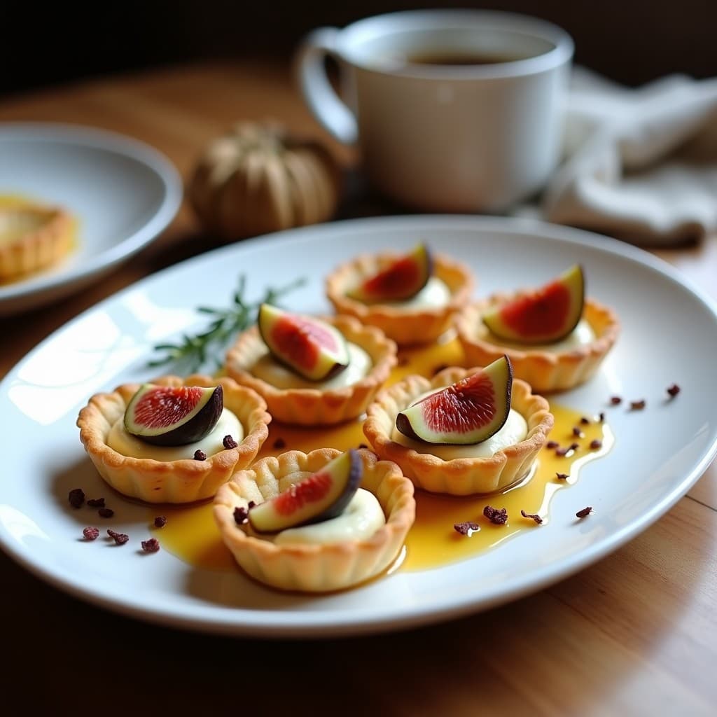 Tartaletas de Higos y Queso de Cabra con Reducción de Miel: Entrante Francés en 15 Minutos