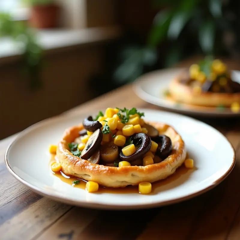 Tartaletas de Hojaldre de Maíz con Relleno de Ceviche de Champiñones: Receta Peruano-Francesa