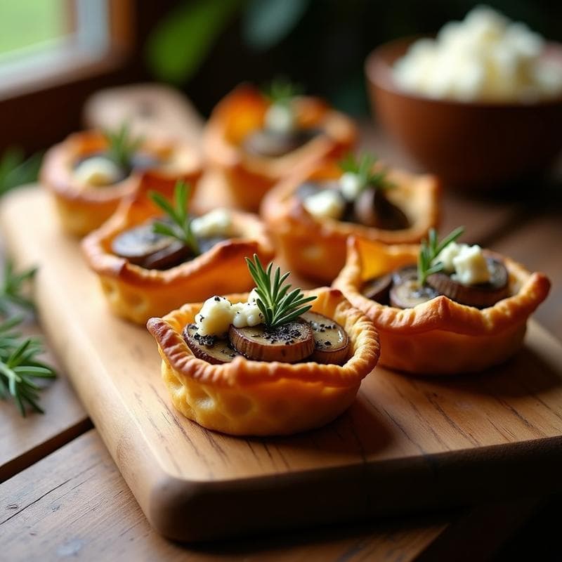 Tartaletas de Hongo Portobello y Queso de Cabra: Receta en Airfryer con Textura Crujiente en 18 Minutos