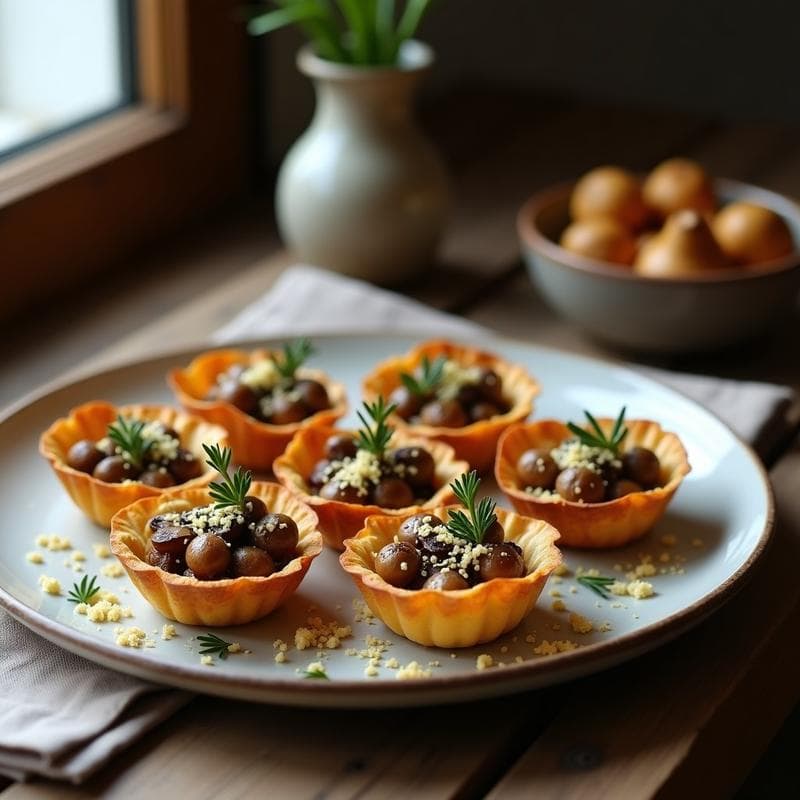 Tartaletas de Hongos Chantarelas: Receta Vegana Gourmet en 25 Minutos con Toque Silvestre
