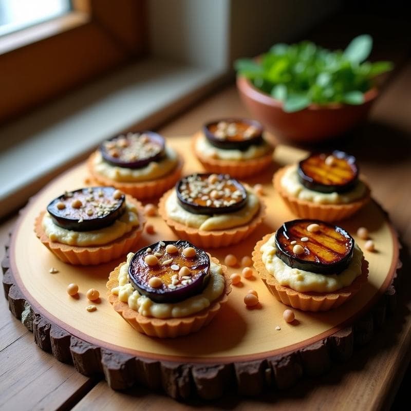 Tartaletas de Hummus y Berenjena Asada: Receta Vegana en Airfryer con 5 Ingredientes