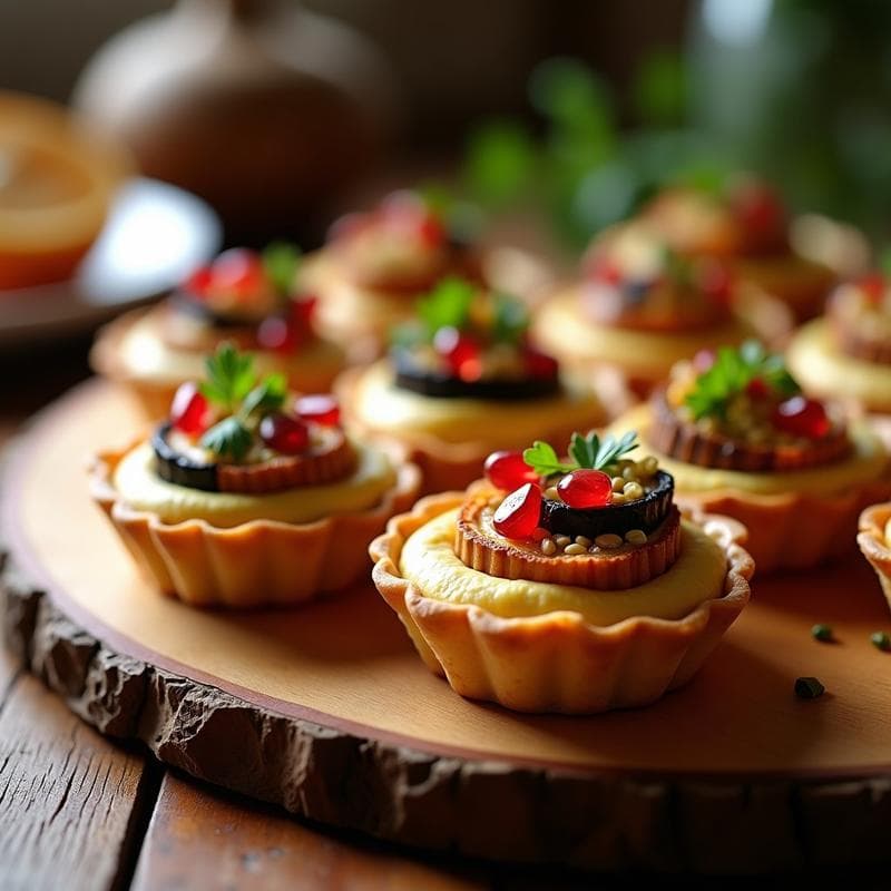 Tartaletas de Hummus y Berenjena Asada: Aperitivo Árabe en Mini Porciones