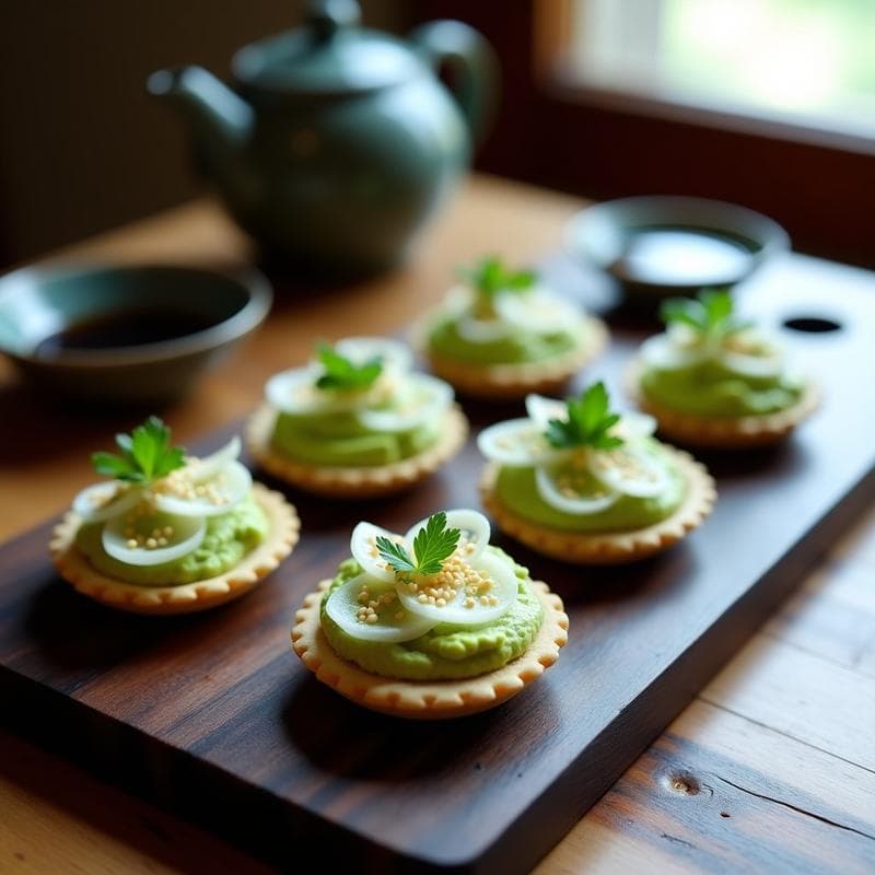 Tartaletas de Hummus de Edamame y Vigencia: Aperitivo Vegano con Toque Japonés